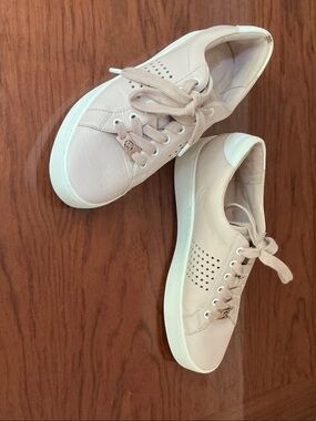 Michael Kors Light Beige Leather Sneakers with White Sole